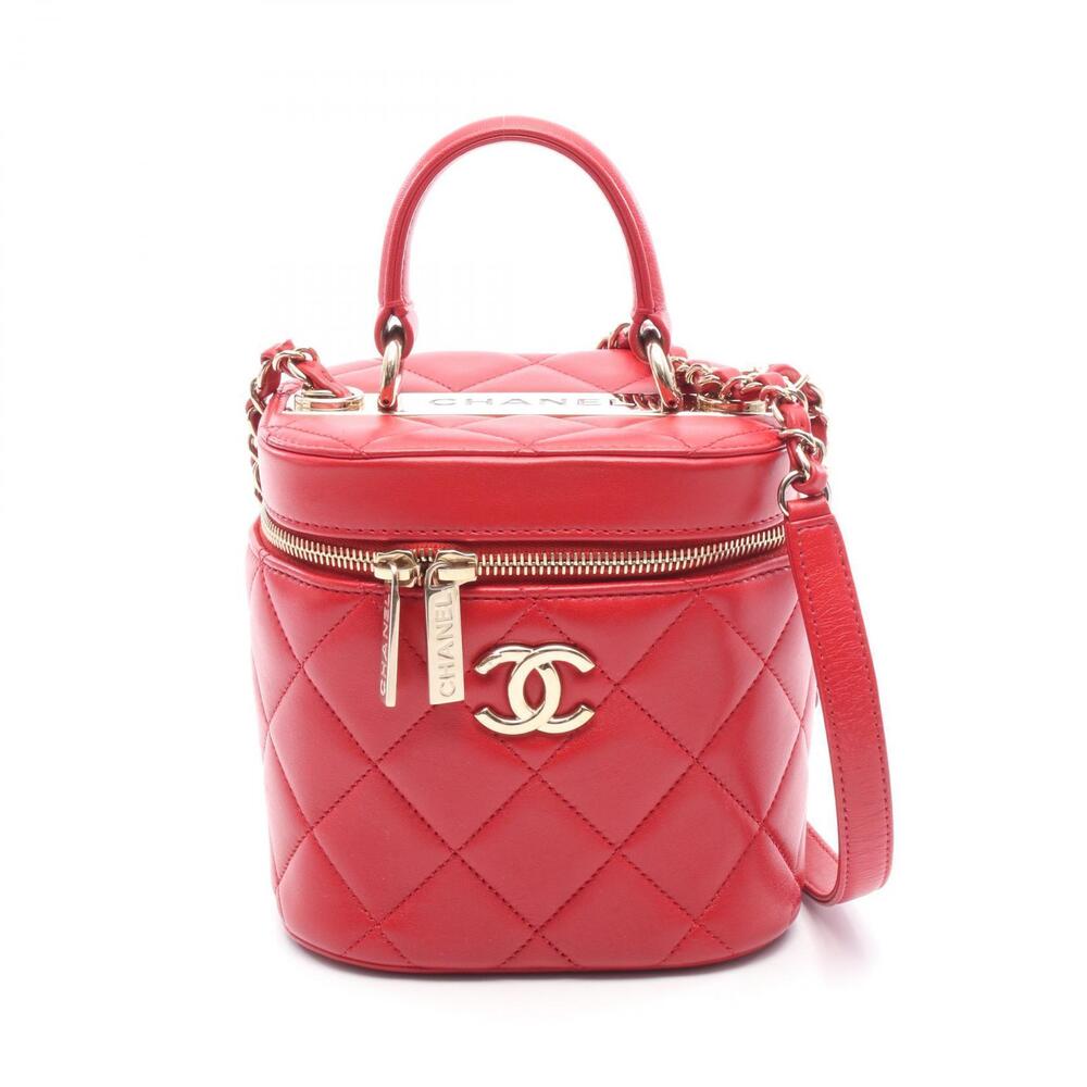 Chanel Trendy CC Shoulder Bag Leather Red